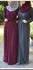 Long-Sleeve Pleated Maxi Dress(Maroon)