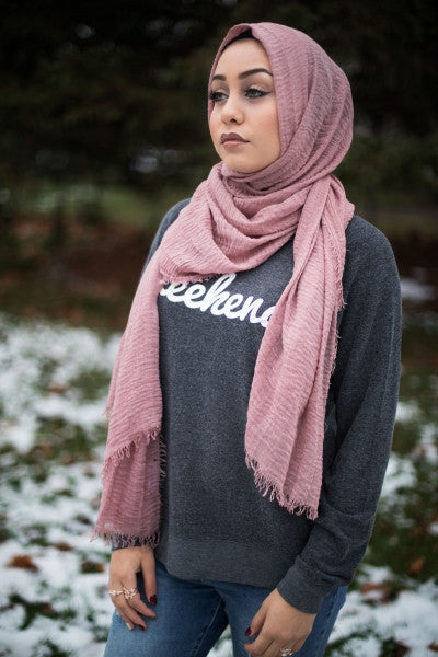 Premium Cotton Hijab- Ash Pink