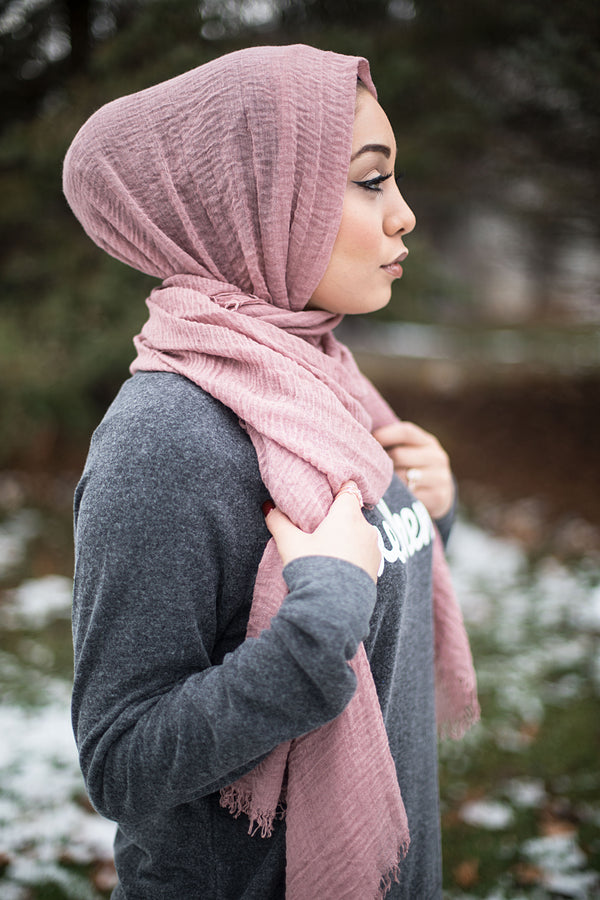 Premium Cotton Hijab- Ash Pink
