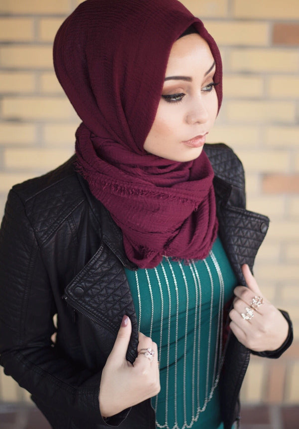 Premium Cotton Hijab- Burgundy