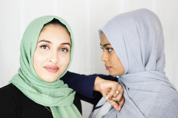 Premium Cotton Hijab with Pearl- Mint Green