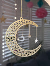 Crescent Moon with Charms