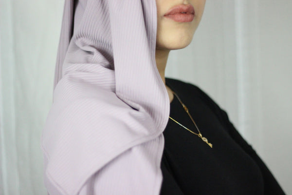 Jersey Ribbed Hijab - Mauve