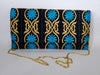Al Thekeba Arabic Design Embroidery Clutch - Floral Blue