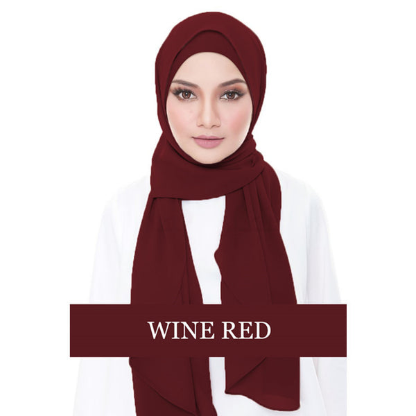 Instant Chiffon Shawl-Wine Red