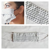 Triple Layered Face Mask - White with Black Polkadots