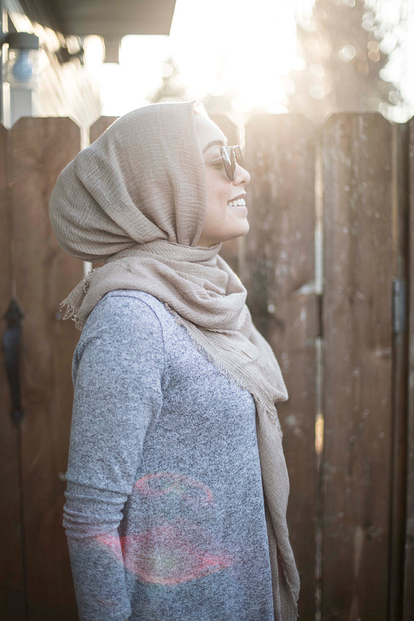 Premium Cotton Hijab - Warm Sand